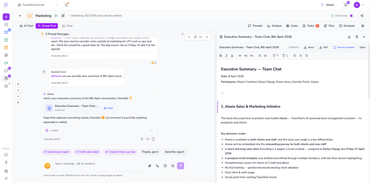 AI Department Managers group chat