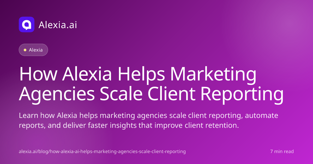 Scale Client Reporting for Marketing Agencies with Alexia | Alexia.ai